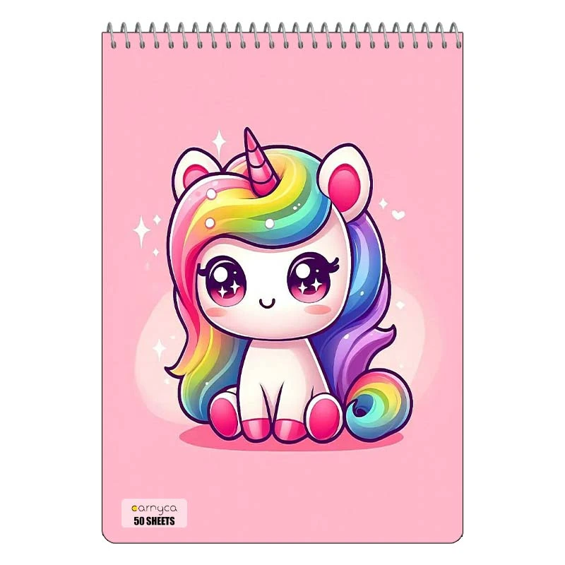 دفتر نقاشی 50 برگ سیمی کارنیکا طرح یونیکورن Unicorn کد 69755