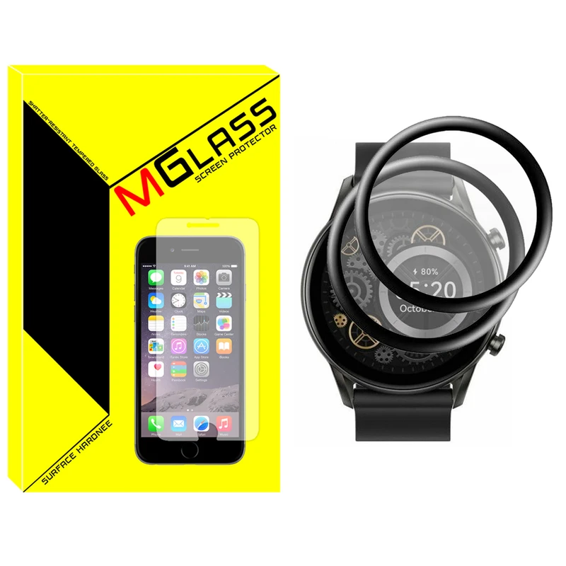 محافظ صفحه نمایش ام گلس مدل GLS_Pmma مناسب برای ساعت هوشمند هایلو RT2 بسته دو عددی