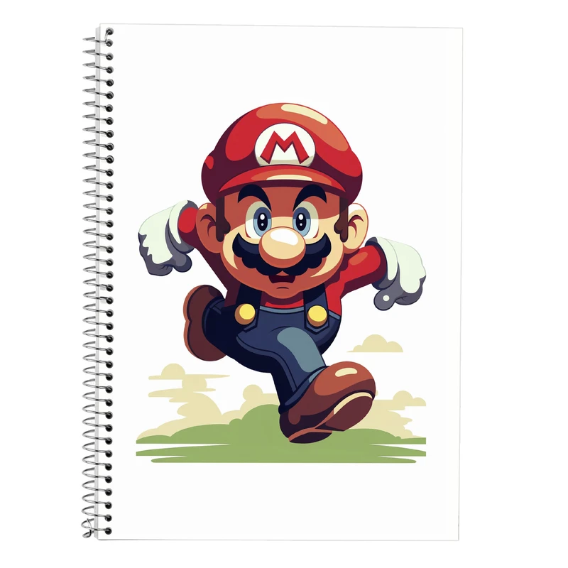 دفتر زبان 50 برگ مدوپد مدل دوخط طرح سوپرماریو super mario کد DF2845