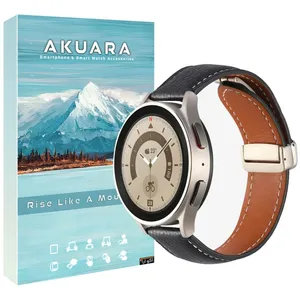 بند ساعت آکوآرا مدل Magnetic Leather AK مناسب برای ساعت هوشمند شیائومی Redmi Watch 5 Active / Redmi Watch 5 Lite سایز 22mm