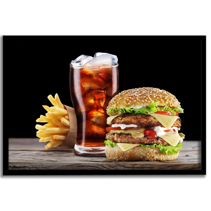 تابلو نوری بکلیت طرح ساندویچ و فست فود مدل لایت باکس B-S69