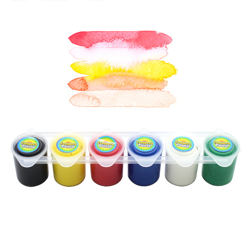 گواش 6 رنگ یالونگ مدل Tempera به همراه قلم مو گواش 6 رنگ یالونگ مدل Tempera به همراه قلم مو