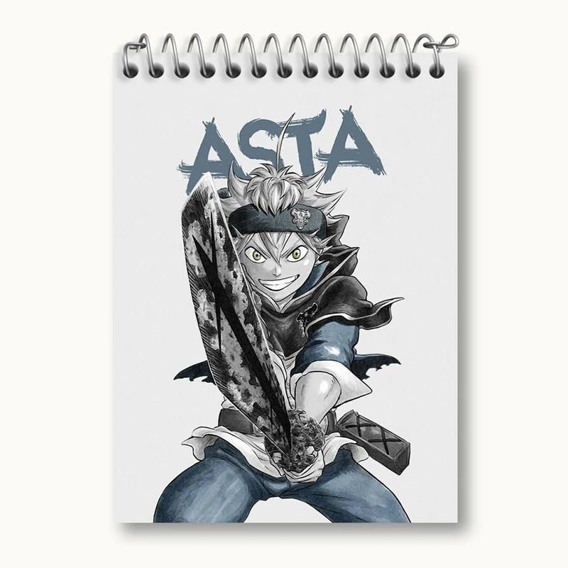دفتر یادداشت 50 برگ خندالو مدل آستا انیمه بلک کلاور Black Clover کد 10253