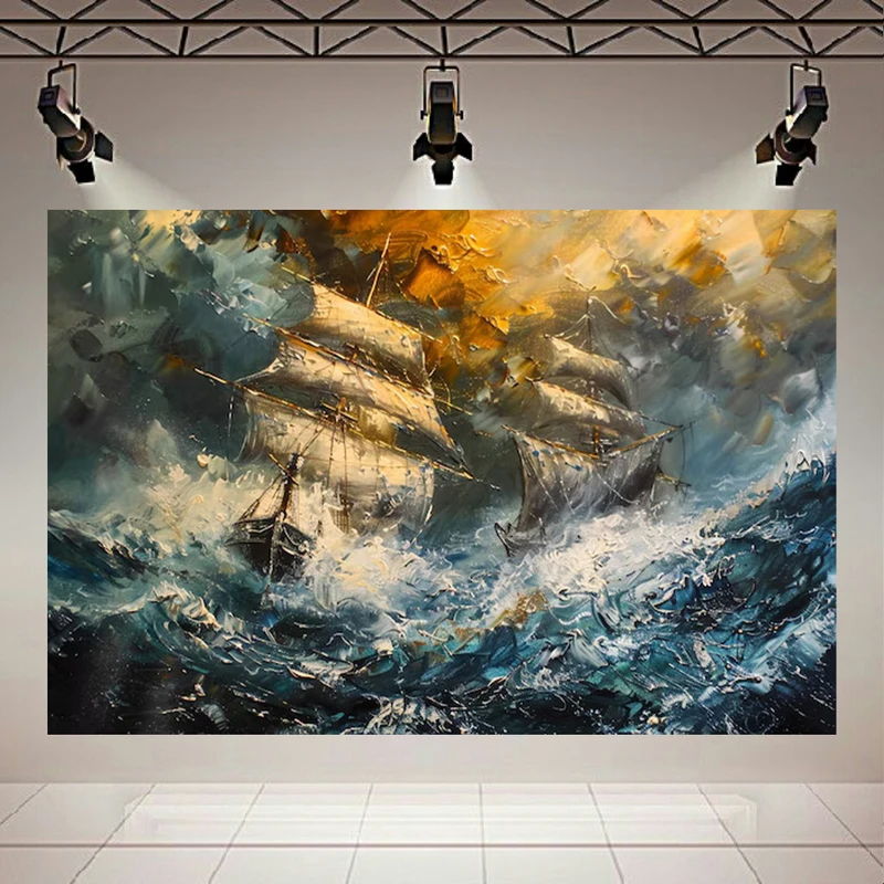 استیکر طرح کشتی مدل دریای خروشان کد PD130709