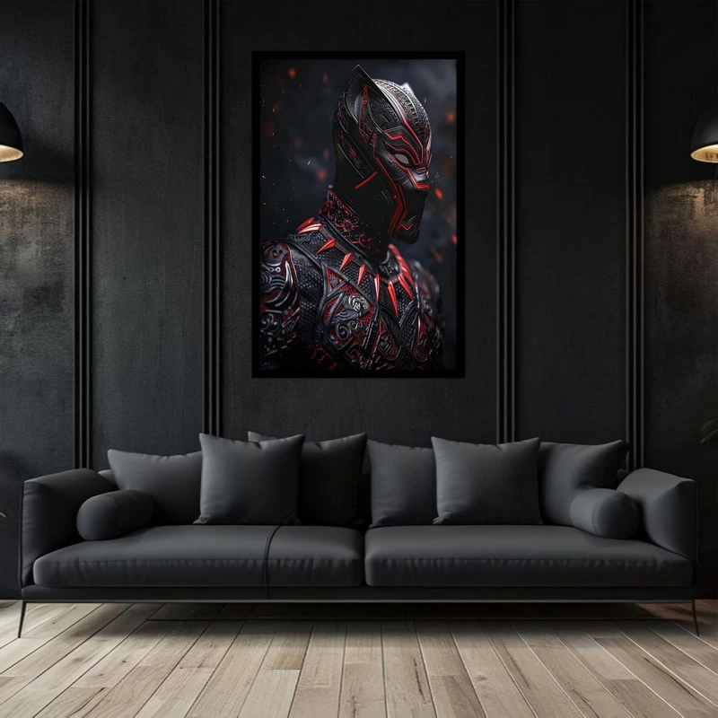 تابلو بکلیت طرح نقاشی و هنر دیجیتال گربه سیاه  بلک پنتر مدل B-bu2815