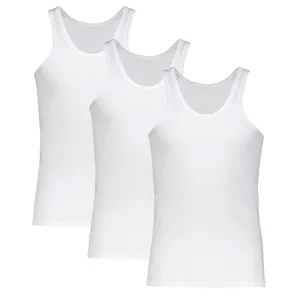 زیرپوش بدون آستین یقه گرد مردانه تن آذین مدل رکابی نخ پنبه کد 2029 رنگ سفید بسته 3 عددی