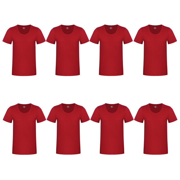 زیرپوش آستین دار مردانه برهان تن پوش مدل 2-02 رنگ قرمز بسته 8 عددی