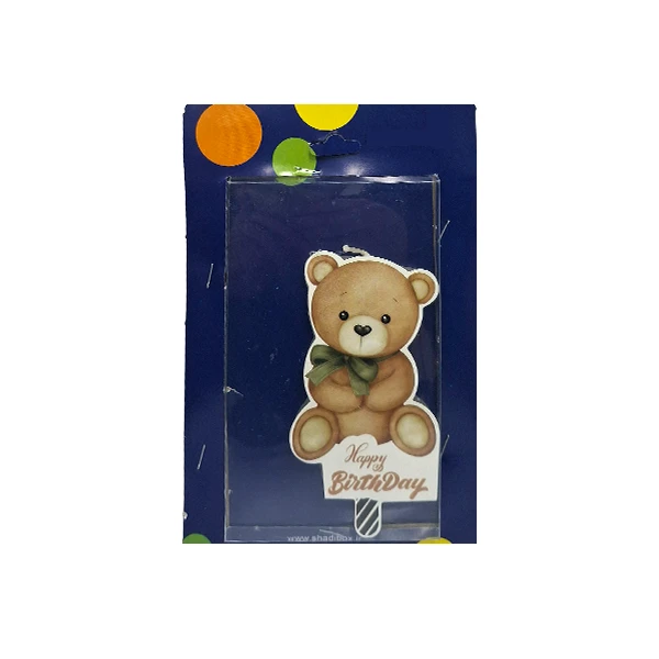 شمع تولد بدون بو مدل تدی کد TeddyCndl3 زمان اتمام 0.033 ساعت