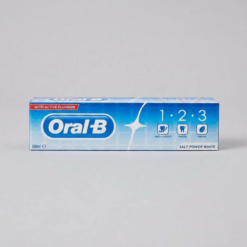 خمیر دندان اورال- بی مدل 1.2.3 Salt Power White حجم 100 میلی لیتر