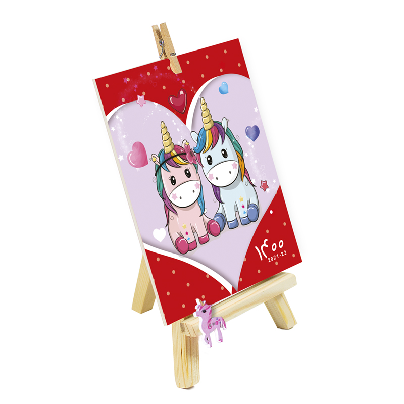 	 تقویم رومیزی سال 1400 طرح اسب تک شاخ مدل unicorn G2