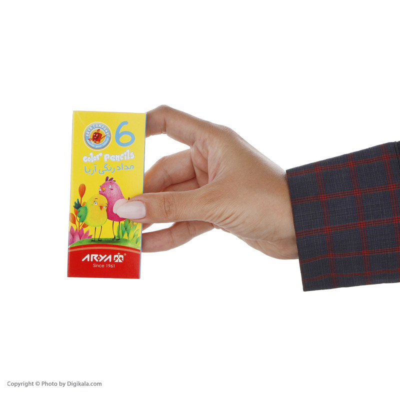 مداد رنگی 6 رنگ آریا مدل 3071