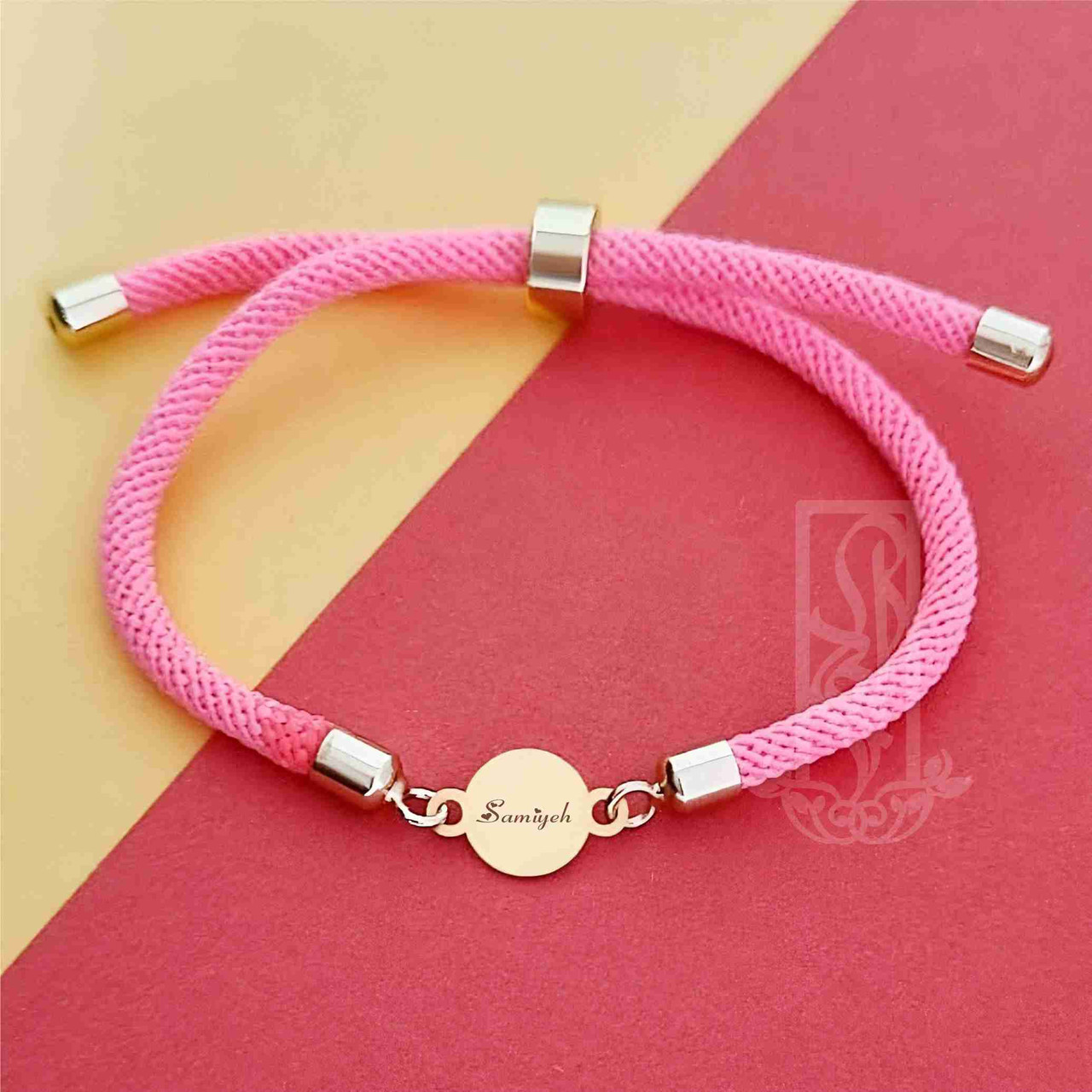 دستبند طلا 18 عیار دخترانه لیردا مدل اسم سامیه 6755