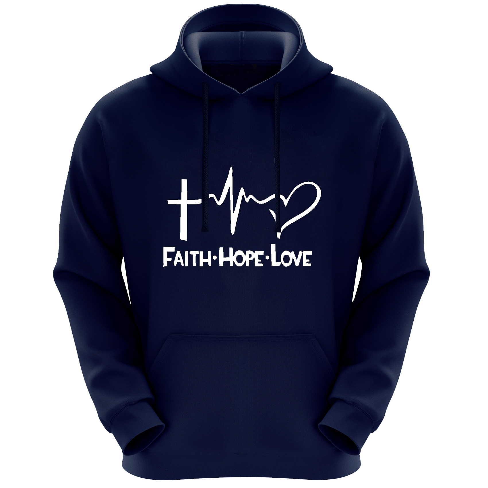 هودی زنانه مدل ضربان قلب F274 رنگ سرمه ای