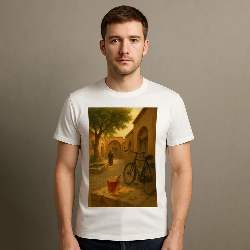 تیشرت آستین کوتاه مردانه مدل کوچه باغ ایرانی