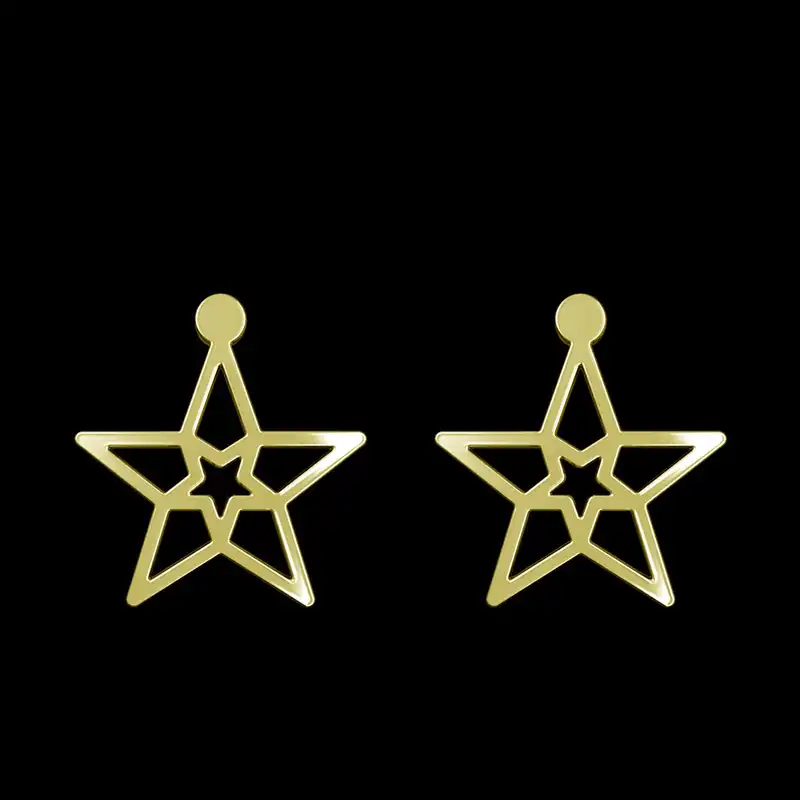 گوشواره طلا 18 عیار زنانه مدوپد مدل ستاره کد GA1-15465