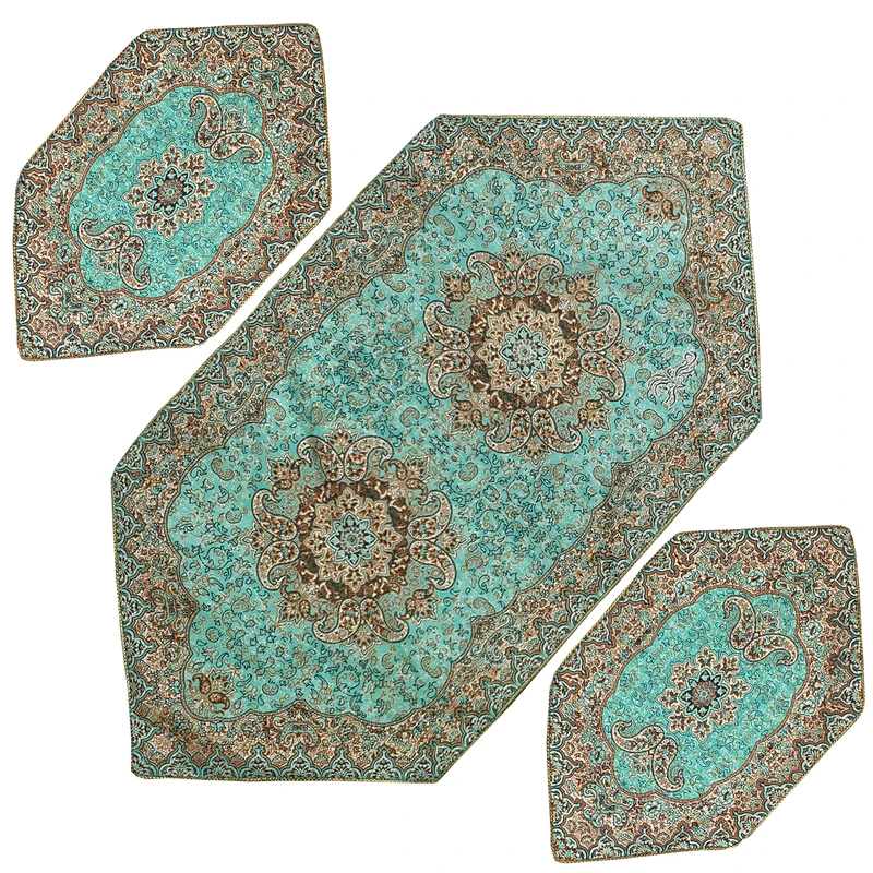 ست سه تکه رومیزی ترمه مدل نسترن کد SBW3-3
