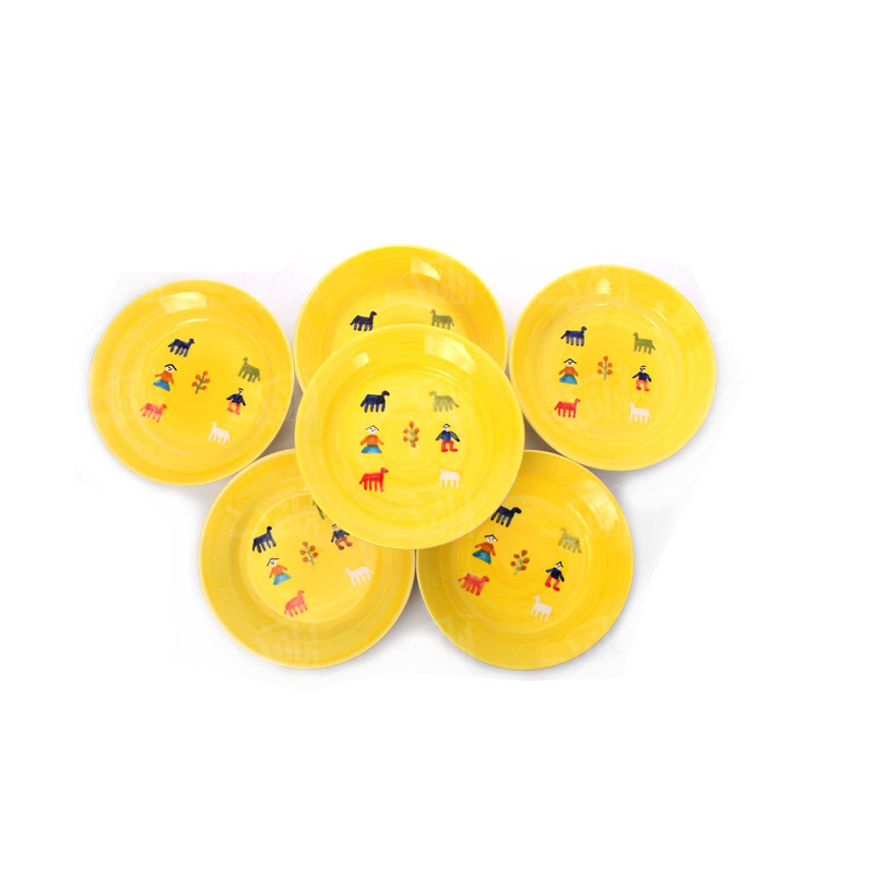 بشقاب خورشت خوری سفالی آرانیک مدل گبه کد 1000200198 بسته 6 عددی