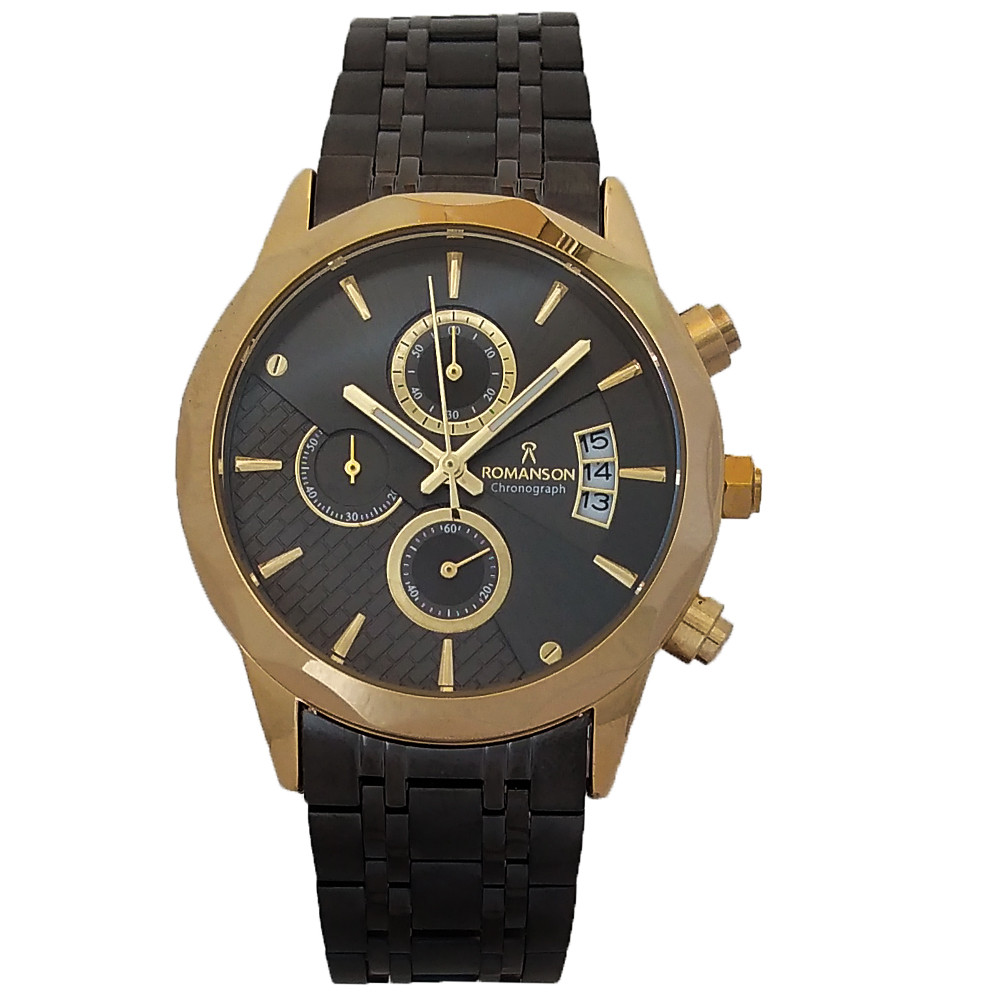 ساعت مچی عقربه‌ای مردانه رومانسون مدل بندفلزی ضدآب کرنوگراف سه موتور فعال کد 295