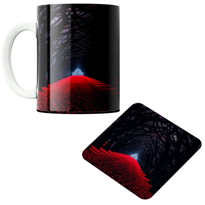 ماگ پادآفرین مدل جاده کد 490 به همراه زیر لیوانی 