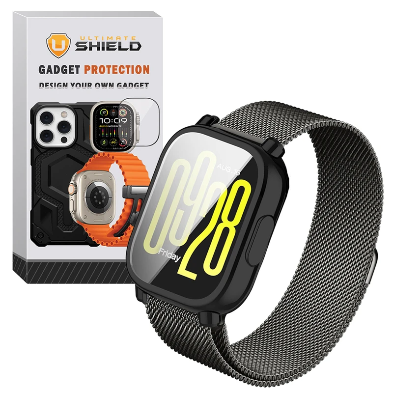 بند آلتیمیت شیلد مدل Milan Jelly GRD مناسب برای ساعت هوشمند شیائومی Redmi Watch 5 Active به همراه کاور