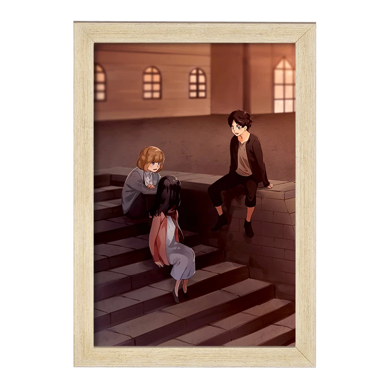 تابلو خندالو مدل ارن و میکاسا و آرمین انیمه اتک آن تایتان Attack on Titan  کد 11024