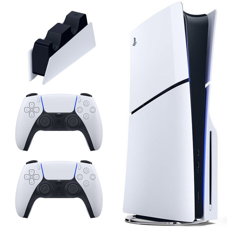 کنسول بازی سونی مدل PlayStation 5 Slim ظرفیت یک ترابایت به همراه دسته اضافی و پایه شارژر