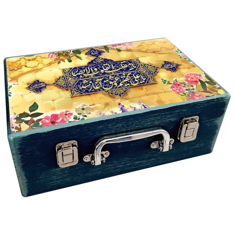  جعبه هدیه مدل چمدان چوبی طرح نوروز ایرانی کد WS684
