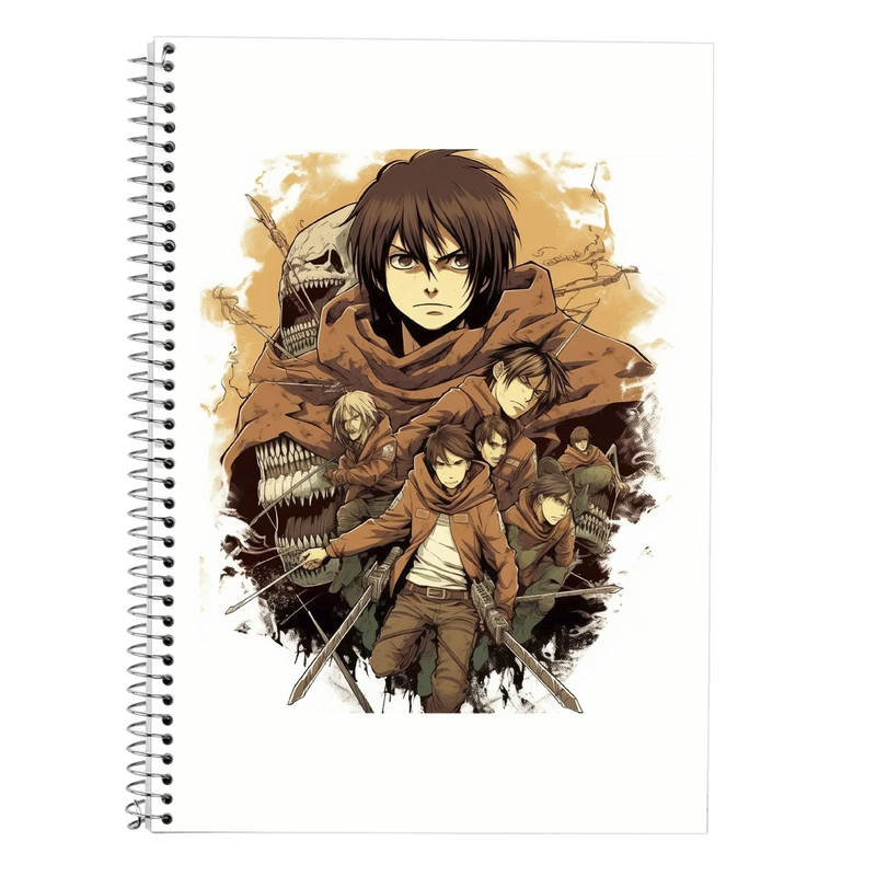 دفتر زبان 50 برگ مدوپد مدل سه خط طرح Attack on Titan کد DF10439