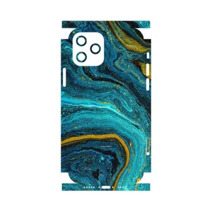 MAHOOT Turquoise marblewith golden streaks-FullSkin Cover Sticker for Apple iPhone 12 Pro