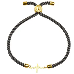 دستبند طلا 18 عیار زنانه الن نار مدل طرح ضربان ELN1998