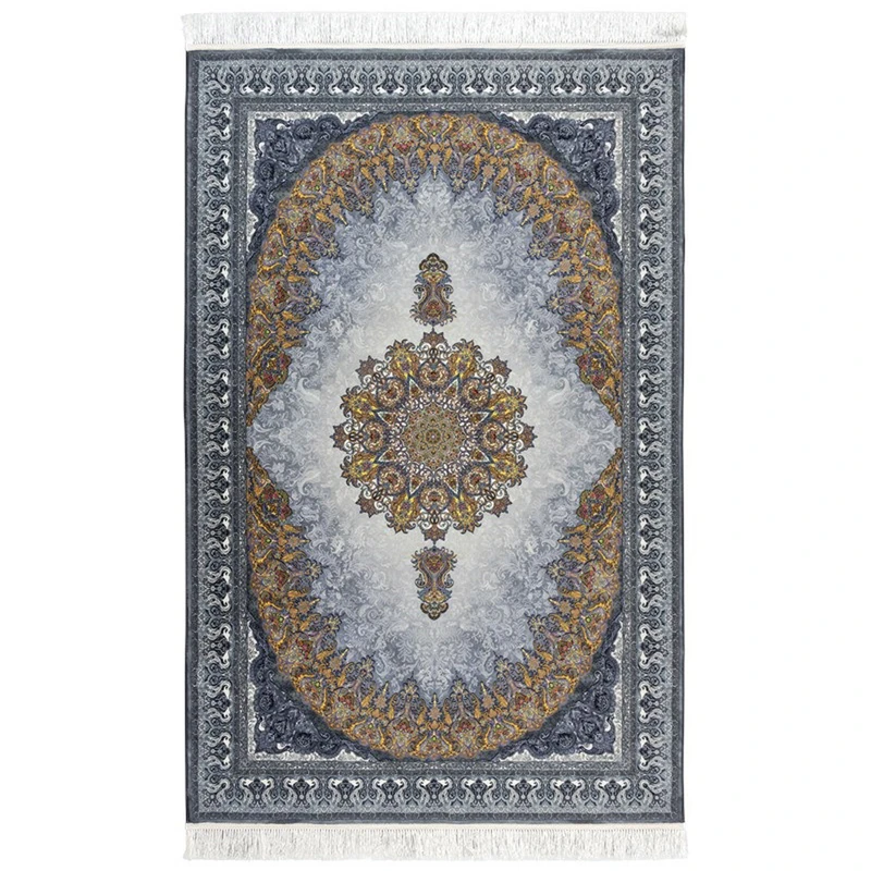 فرش ماشینی محتشم طرح روچک کد 400401 زمینه خاکستری