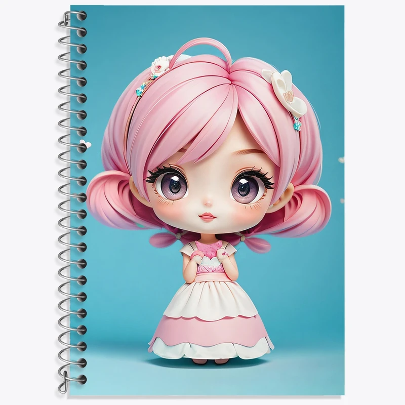 دفتر زبان 50 برگ خندالو مدل سه خط طرح دخترانه (Girlish) کد 36886