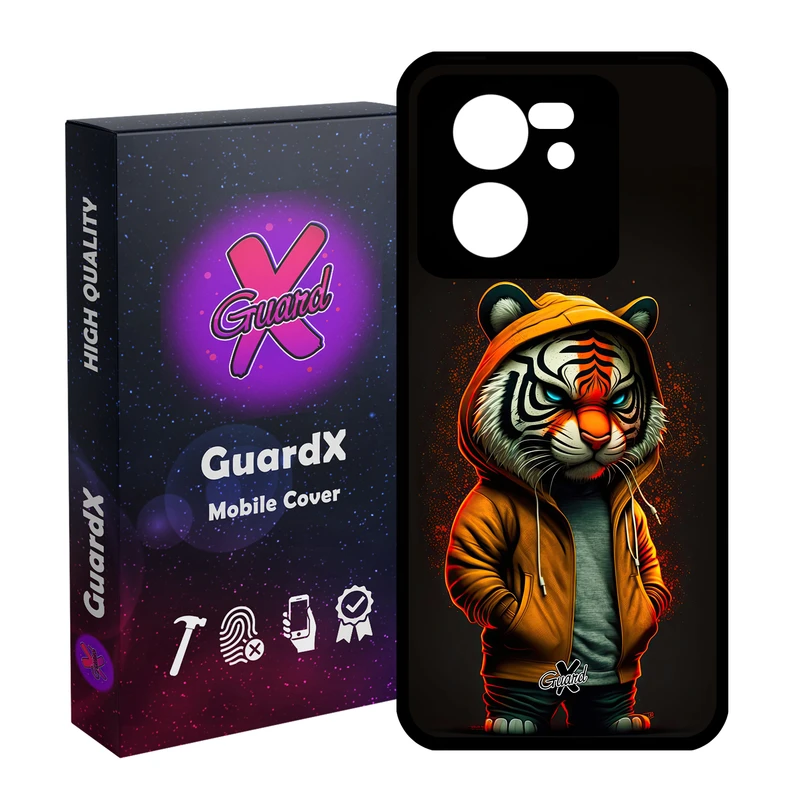کاور گارد ایکس طرح ببر مدل Glass10618 مناسب برای گوشی موبایل شیائومی 13T/13T Pro/Redmi K60 Ultra