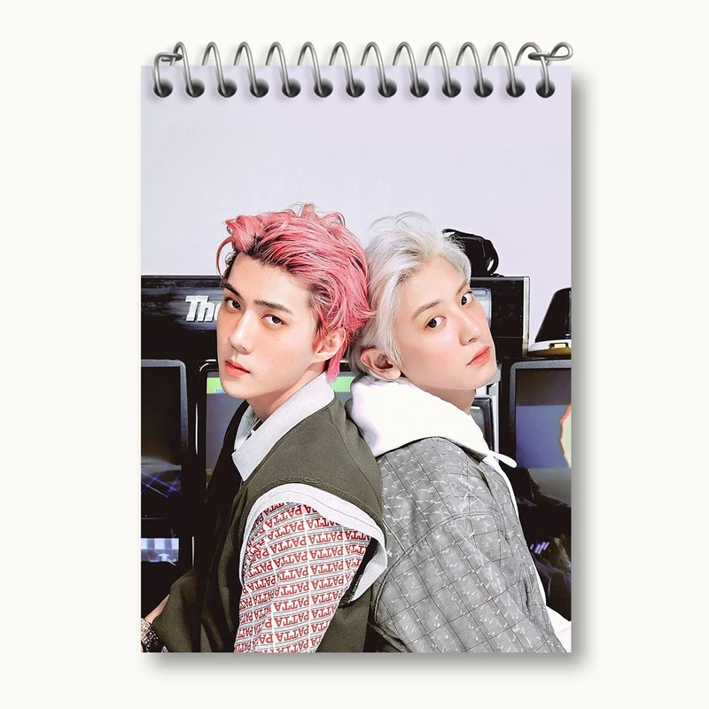 دفتر یادداشت 50 برگ خندالو مدل چانیول و سهون گروه اکسو EXO کد 16863