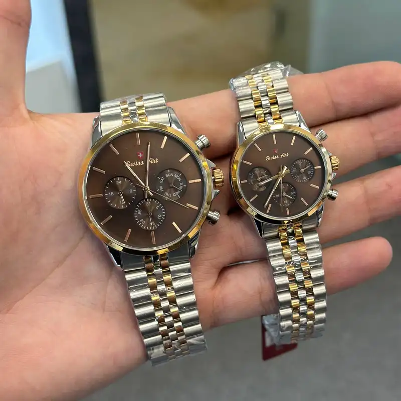 ست ساعت مچی عقربه ای زنانه و مردانه سوئیس آرت مدل 920020-348|920019