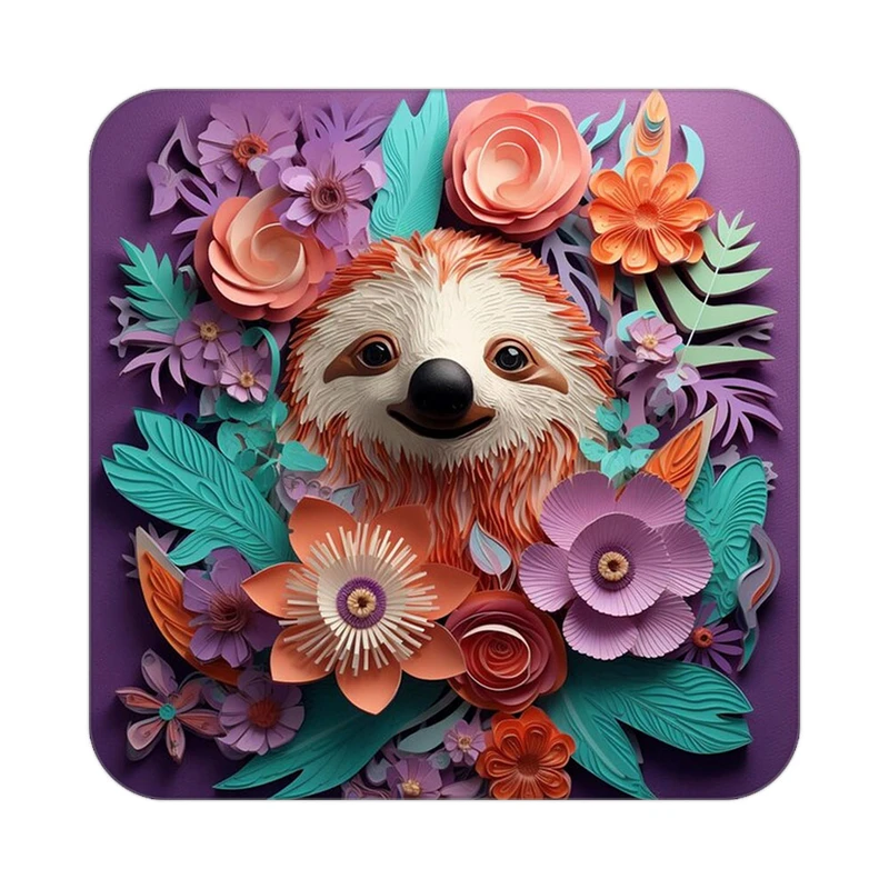 زیر لیوانی کاکتی طرح حیوانات رنگی مدل mp26844