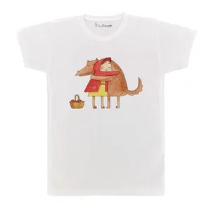 تی شرت آستین کوتاه بچگانه پرمانه طرح شنل قرمزی کد pmt.6257