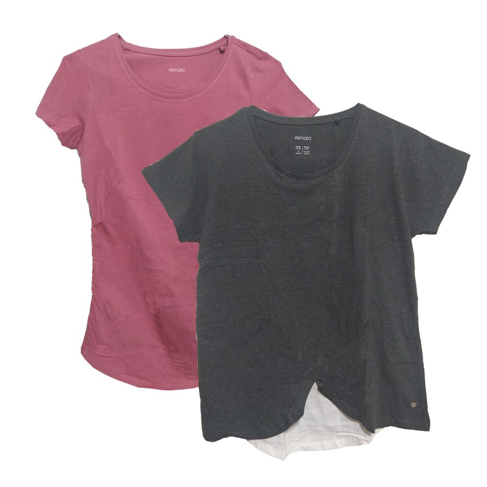 تی شرت بارداری اسمارا مدل DON-1318 مجموعه 2 عددی