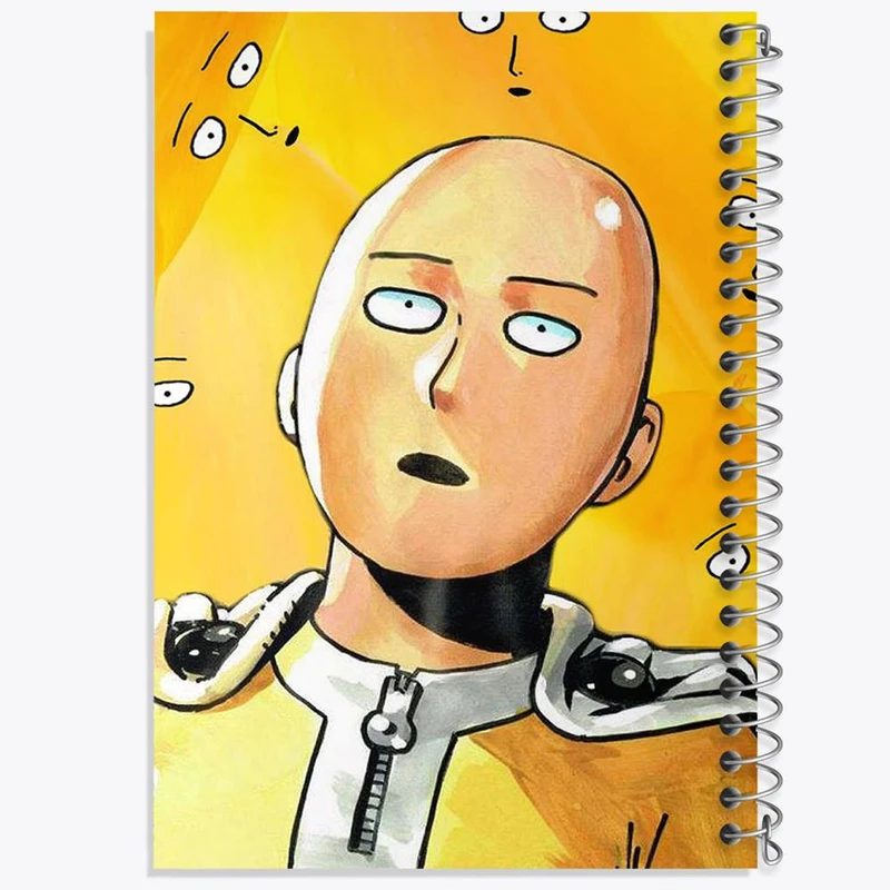دفتر ژورنال نویسی 50 برگ خندالو مدل نقطه ای طرح سایتاما انیمه مرد تک مشتی One Punch Man کد 11387