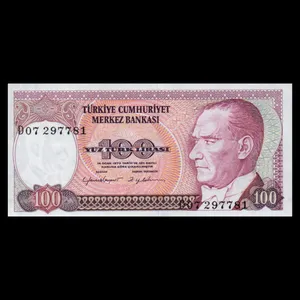 اسکناس تزئینی طرح کشور ترکیه مدل 100 لیره UNC