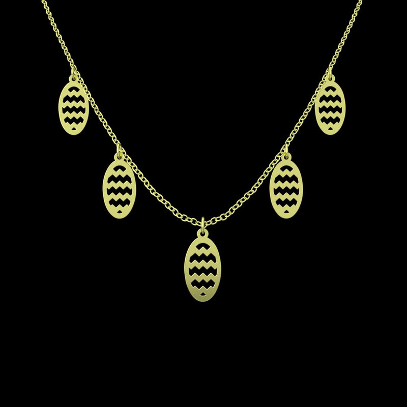 گردنبند طلا 18 عیار زنانه مدوپد مدل بیضی کد RNA11336