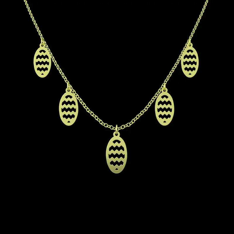 گردنبند طلا 18 عیار زنانه مدوپد مدل بیضی کد RNA11336