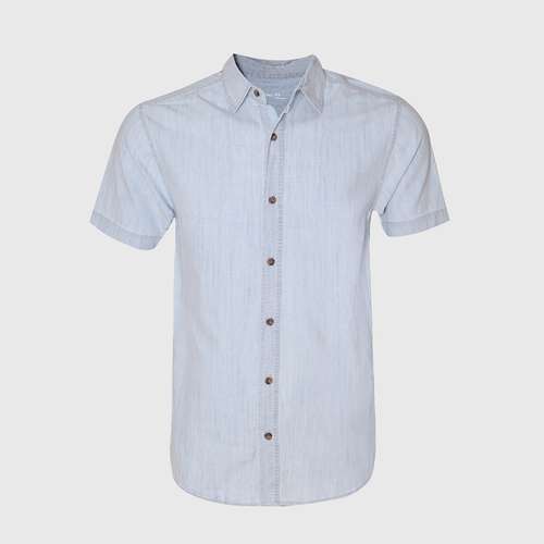 پیراهن آستین کوتاه مردانه مدل جین دکمه دار کد 1