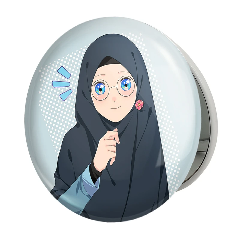 آینه جیبی خندالو طرح دخترانه باحجاب مدل تاشو کد 26026 