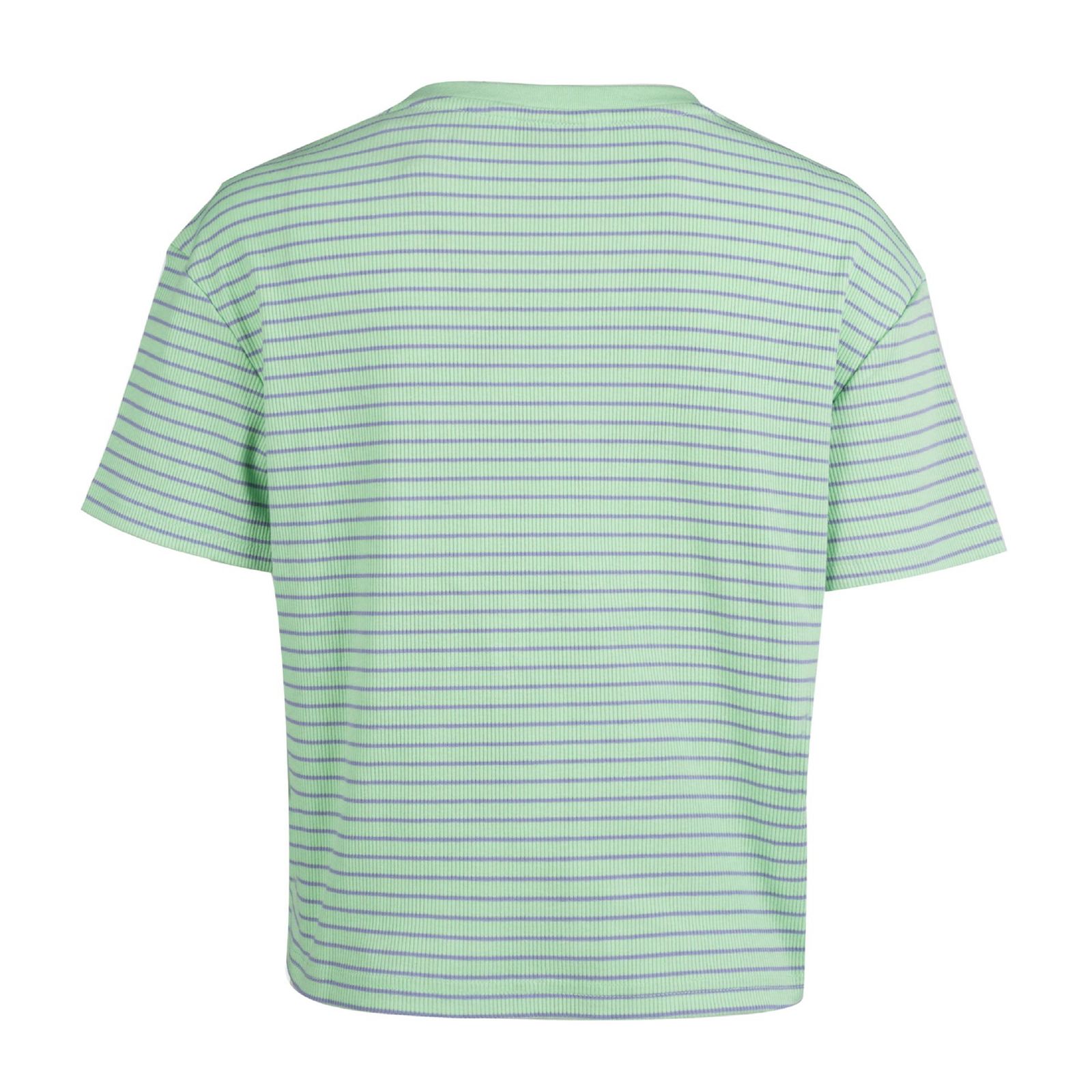 تی شرت آستین کوتاه زنانه جین وست مدل راه‌راه کد 1551270 رنگ سبز -  - 2