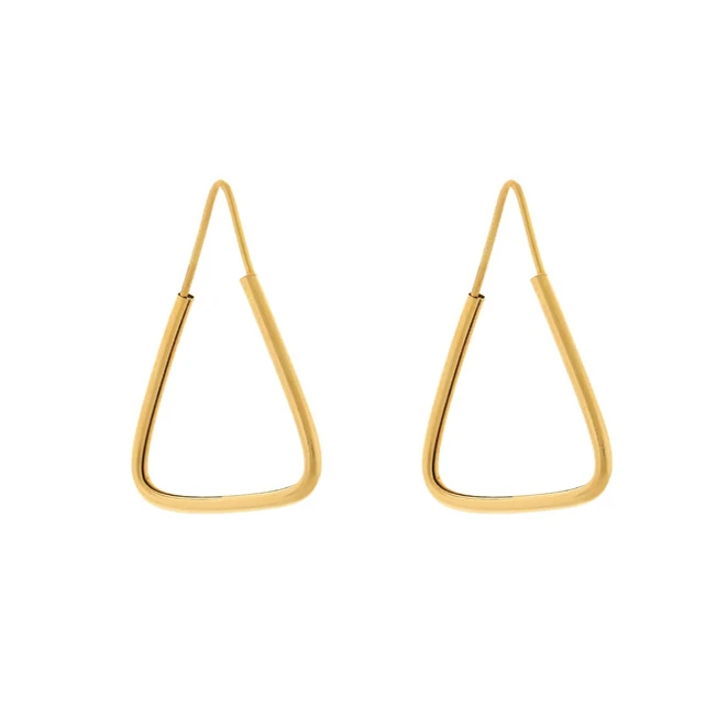 گوشواره حلقه ای طلا 18 عیار زنانه دوست خوب مدل مثلثی کد dk523