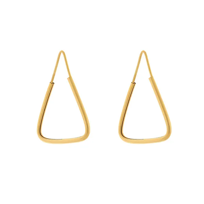 گوشواره حلقه ای طلا 18 عیار زنانه دوست خوب مدل مثلثی کد dk523
