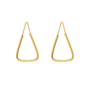 گوشواره حلقه ای طلا 18 عیار زنانه دوست خوب مدل مثلثی کد dk523