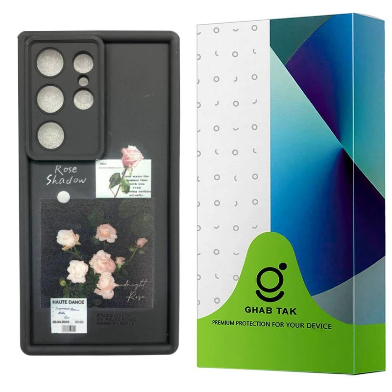 کاور قاب تک مدل سولید طرح گل رز مناسب برای گوشی موبایل سامسونگ Galaxy S25 Ultra