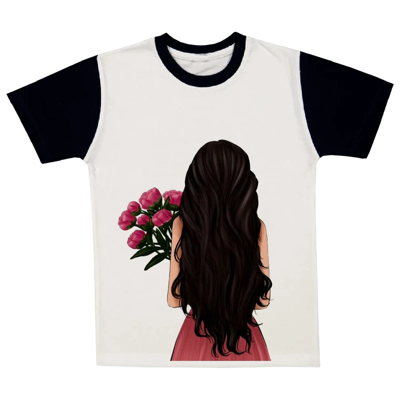 تی شرت آستین کوتاه دخترانه مدل دخترک A10